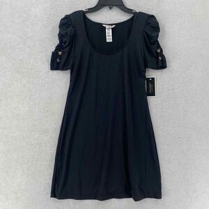 Juicy Couture Dress Womens Dress SMALL Black Smocked Ruffle Sleeves Y2K 90s $186